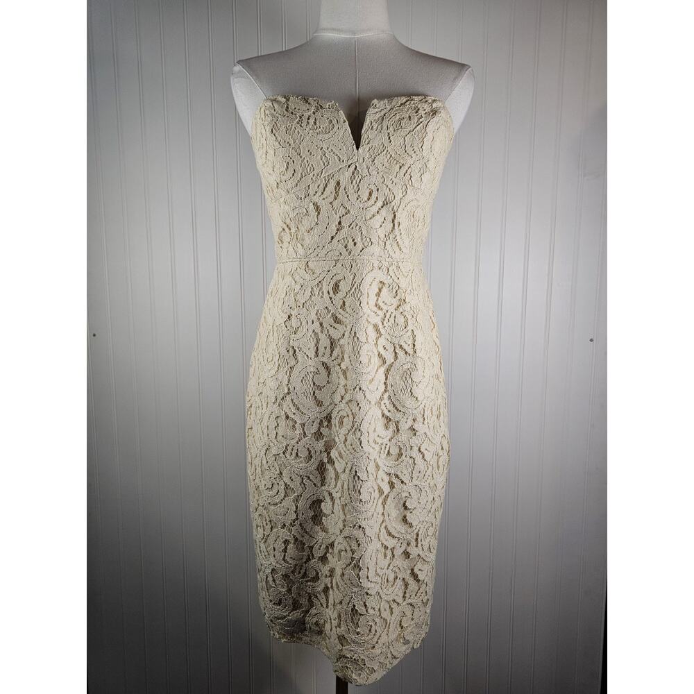 J. Crew Ivory Lacy Strapless Dress Women's Size‎ 2 NWT Bridal Shower Party